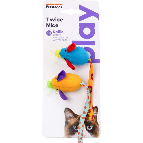 צעצוע עכברים מקשקשים כפול Petstages עם קטניפ באנר