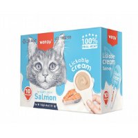 Wanpy וואנפי חטיף ליקוק בכפית לחתולים בטעם סלמון 10 יח במארז 