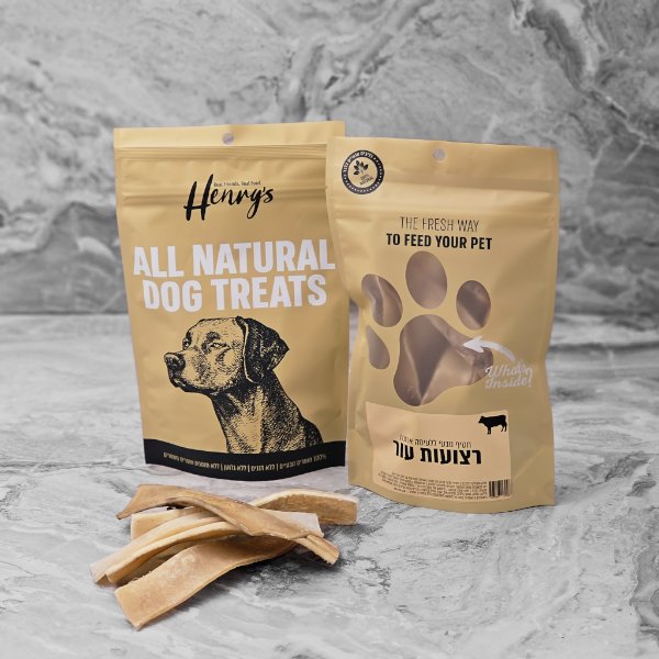 הנריס חטיף רצועות עור  באנר