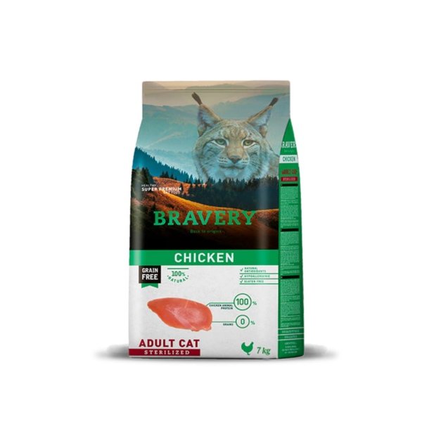 ברייברי מזון יבש לחתול בוגר מסורס נטול דגנים עוף באנר