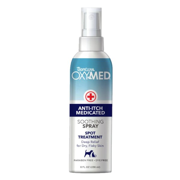 תרסיס  TropiClean oxymed ANTI-ITCH להרגעה ולהקלה מהירה לגירודים באנר