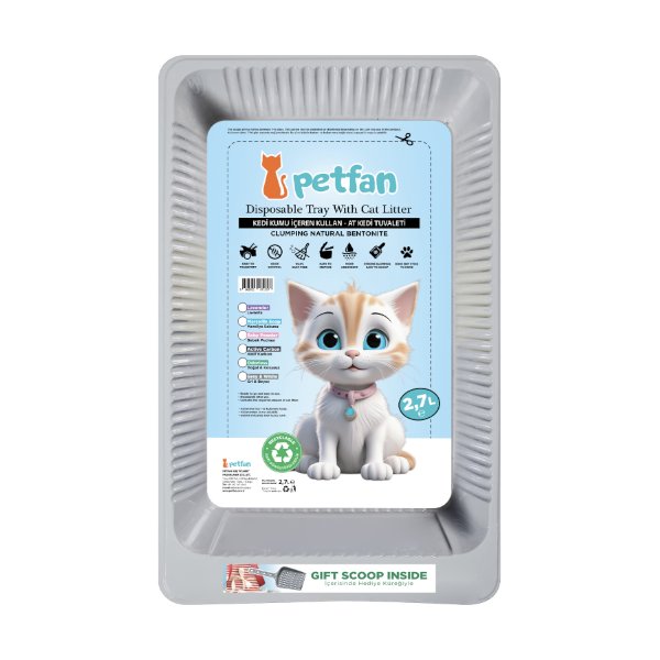 ערכת שירותים חד פעמי עם חול מתגבש וכף איסוף באנר