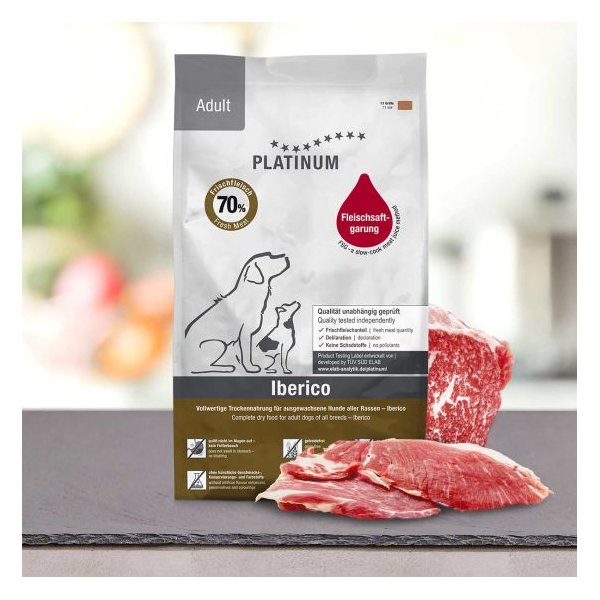 פלטינום מזון לח לכלב בוגר נטול דגנים איבריקו וירוקים באנר