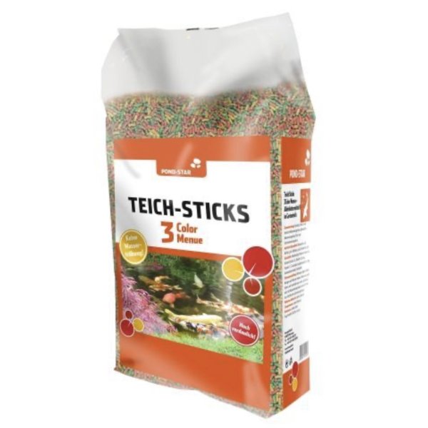 Pond Star 3 colors פונד סטאר סטיקס מזון לדגי בריכה באנר